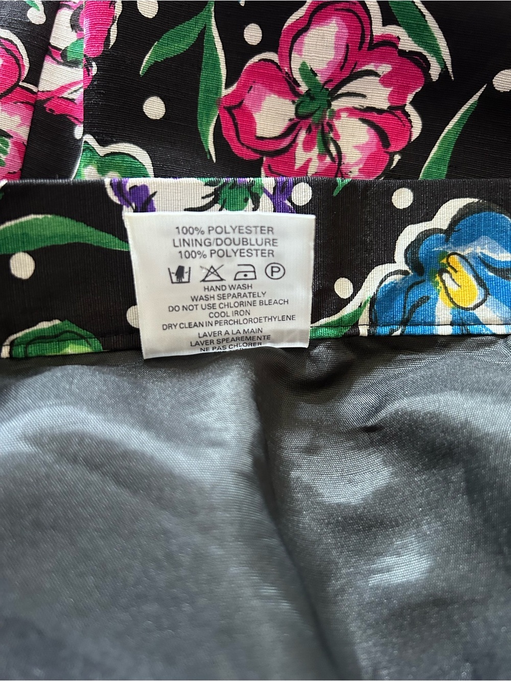 Floral A-Line Maxi Skirt in Black with Multicolor Blooms summer feminine party - Picture 5 of 8